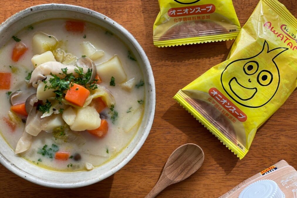 目分量で作る春っぽいAWATAMAミルクスープのタイトル画像