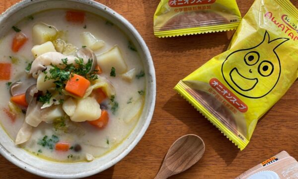 目分量で作る春っぽいAWATAMAミルクスープのタイトル画像
