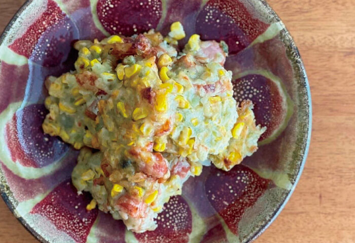 あおさ薫るとうもろこしの揚げ物