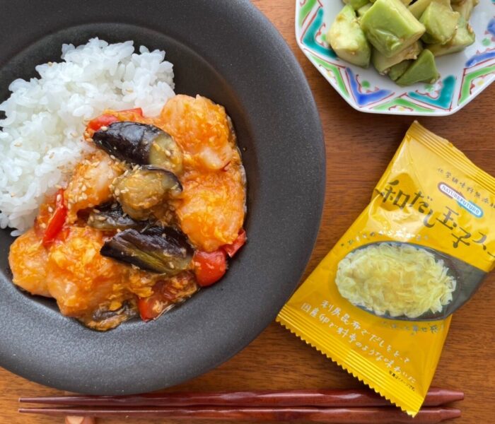 和だし玉子スープでふわふわ玉子のエビチリ！！