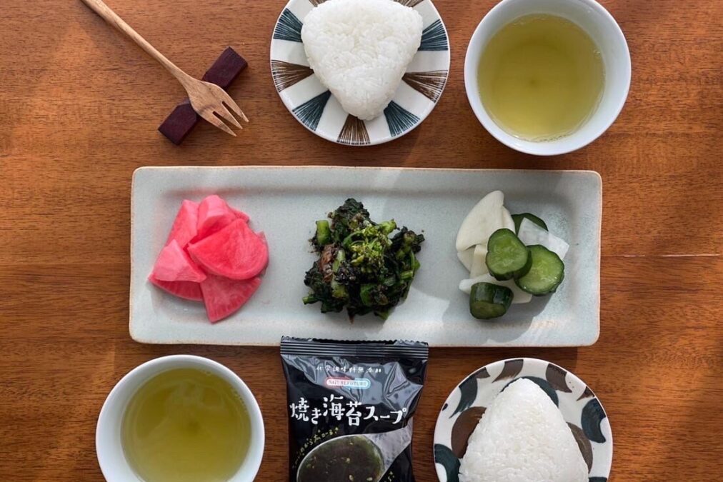 焼き海苔スープで作った菜の花の和物のタイトル画像