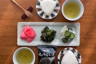 焼き海苔スープで作った菜の花の和物のタイトル画像