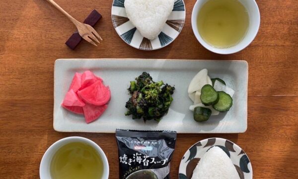 焼き海苔スープで作った菜の花の和物のタイトル画像
