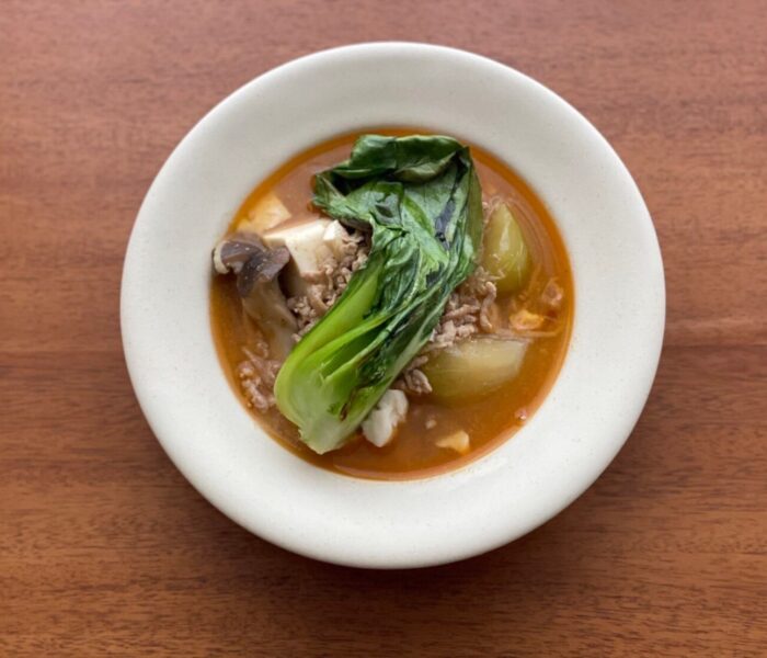 煮込み野菜が美味しい、生姜麻婆スープ