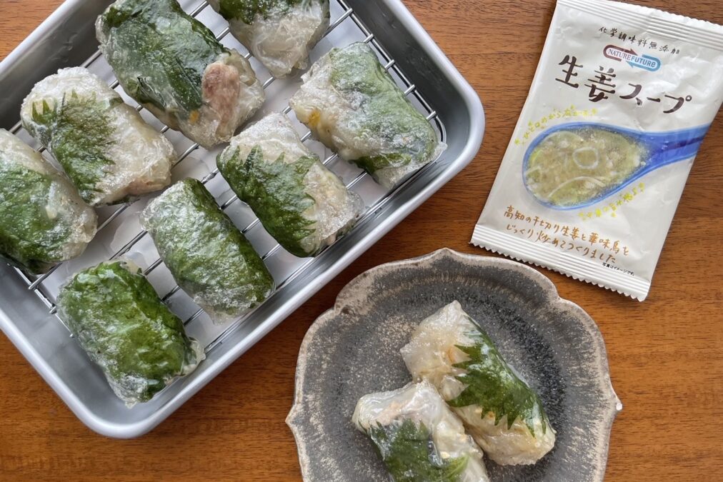生姜スープ餡の揚げライスペーパー春巻きのタイトル画像